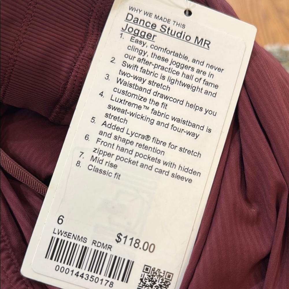 Lululemon Dance Studio Mid-Rise Jogger
Red Merlot - Picture 6 of 6